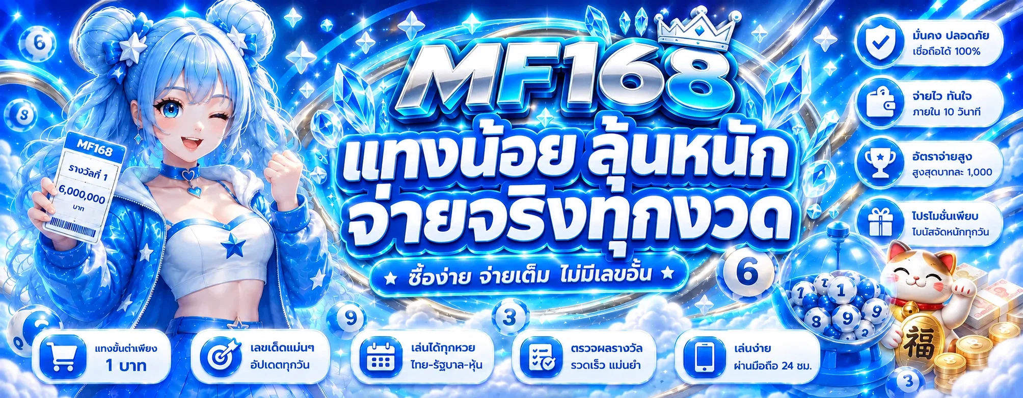 MF168 หวยและหน้าตรวจผลรางวัล